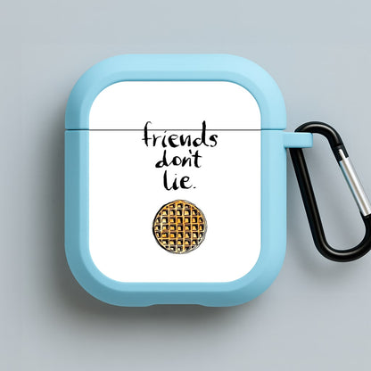 Friends Don't Lie Waffle Blue AirPods Case