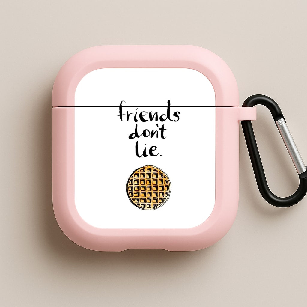 Friends Don't Lie Waffle Pink AirPods Case
