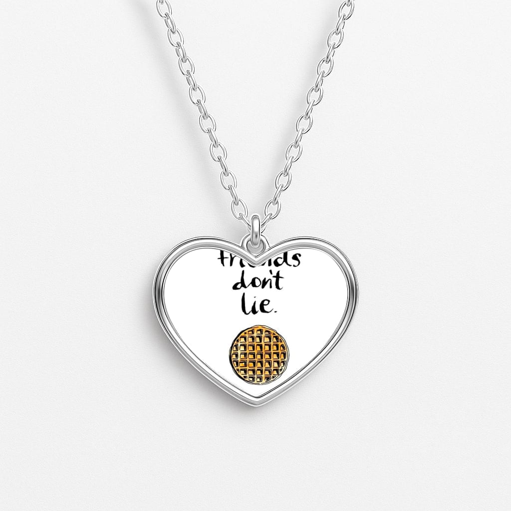 Friends Don't Lie Waffle Heart Necklace