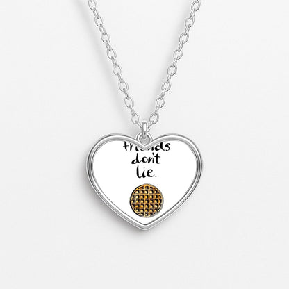 Friends Don't Lie Waffle Heart Necklace