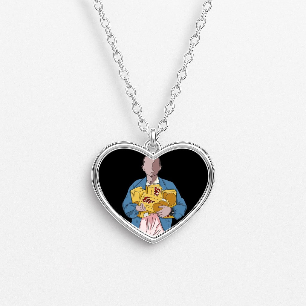 Eleven Faceless Cartoon Heart Necklace