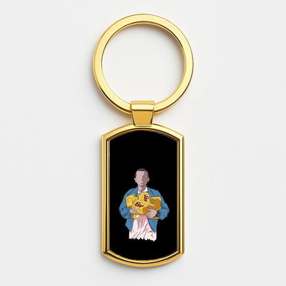 Eleven Faceless Cartoon Gold Keyring