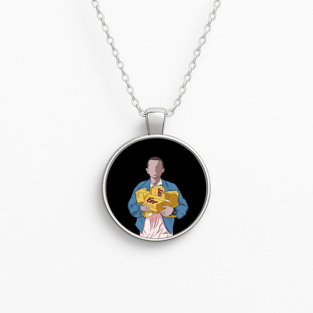 Eleven Faceless Cartoon Circle Necklace