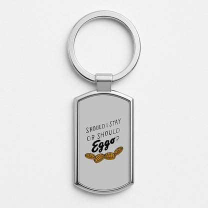 Should I Stay Or Should I Eggo Silver Keyring