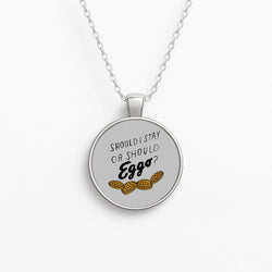 Should I Stay Or Should I Eggo Circle Necklace