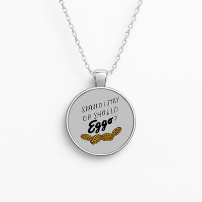 Should I Stay Or Should I Eggo Circle Necklace