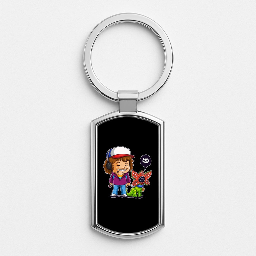 Dustin and The Demogorgon Silver Keyring