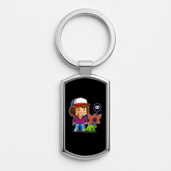 Dustin and The Demogorgon Silver Keyring