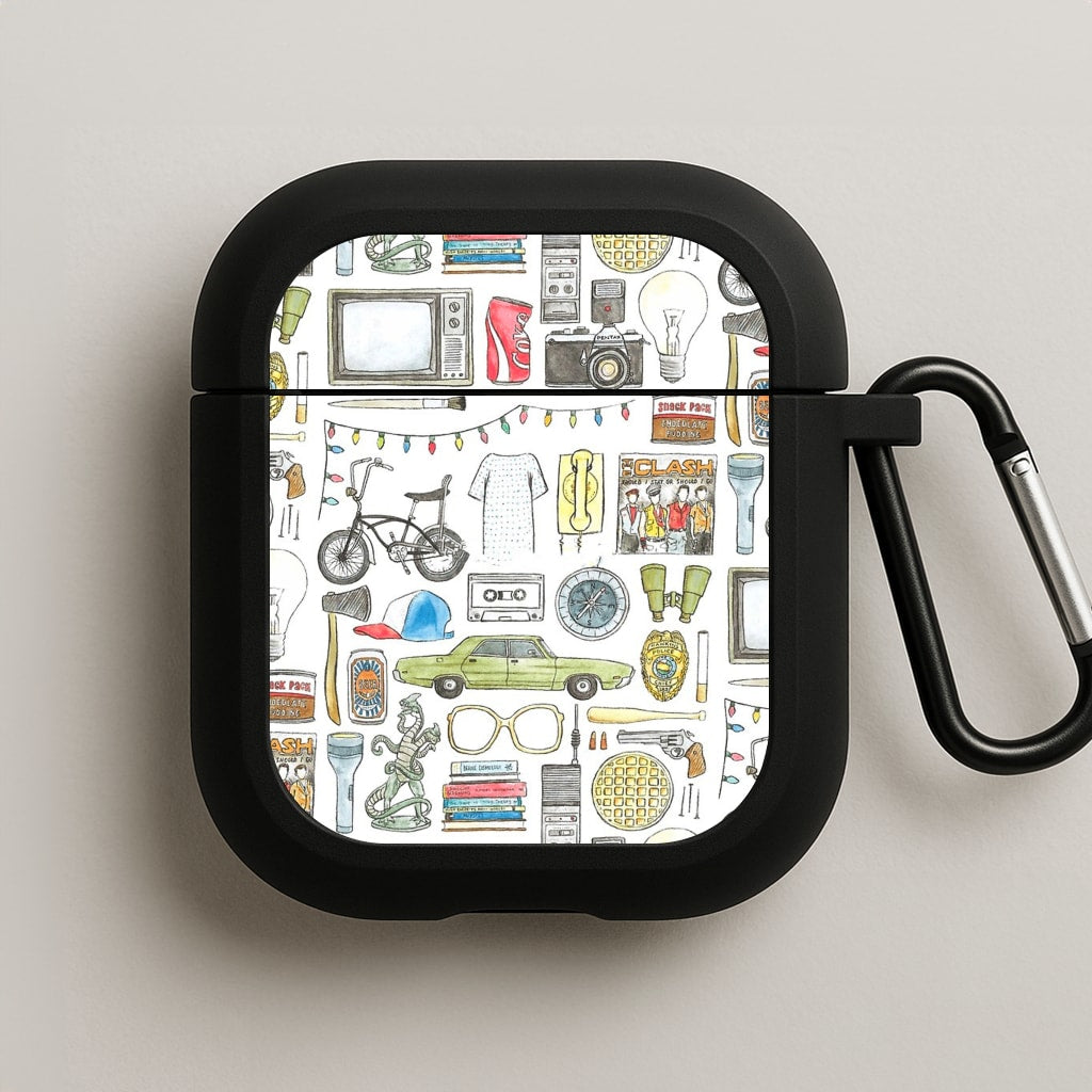Stranger Objects Illustration AirPods Case