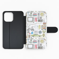 Stranger Objects Illustration Flip Wallet Phone Case