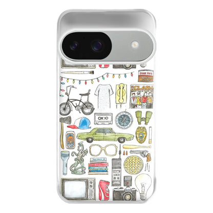 Stranger Objects Illustration Phone Case for Google Pixel 9 / 9 Pro