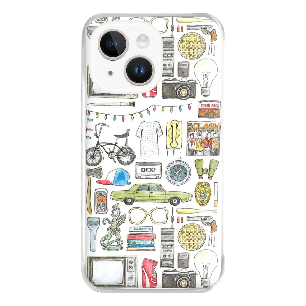 Stranger Objects Illustration Phone Case for iPhone 14 Plus