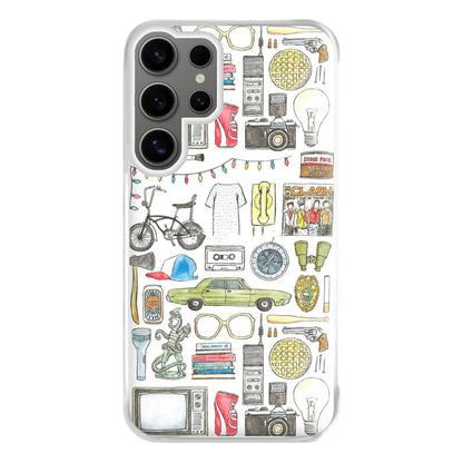 Stranger Objects Illustration Phone Case for Galaxy S24 Ultra