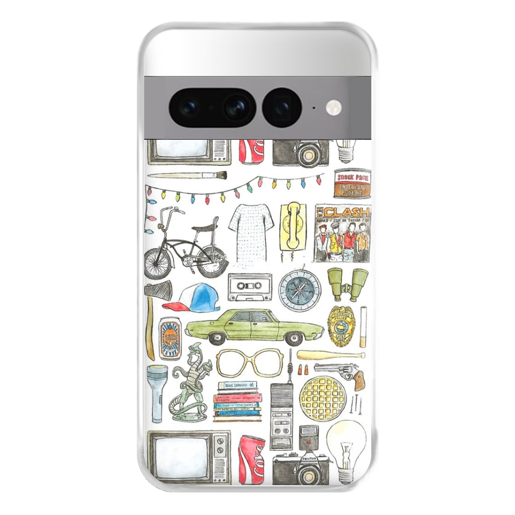 Stranger Objects Illustration Phone Case for Google Pixel 7 Pro