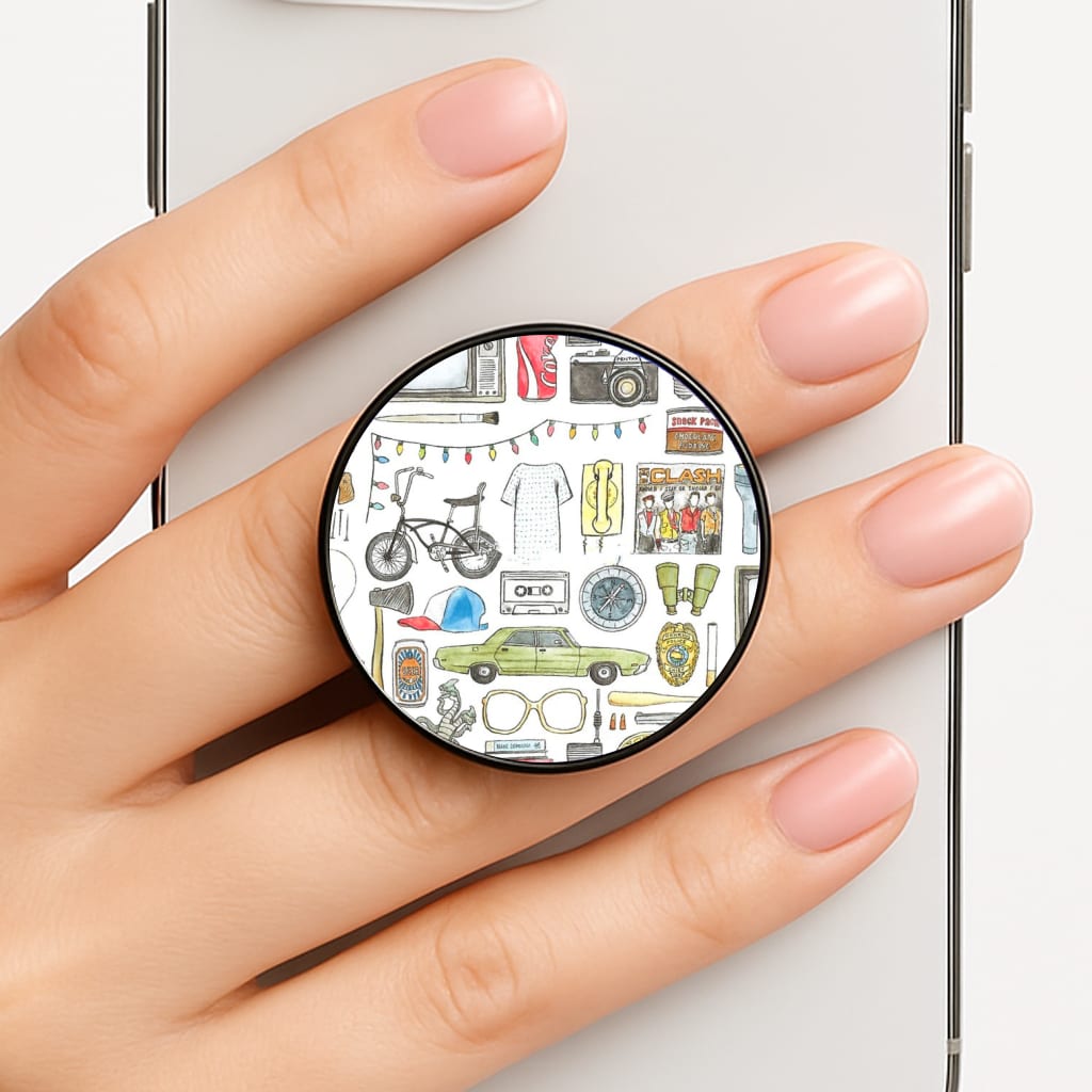 Stranger Objects Illustration Phone Grip