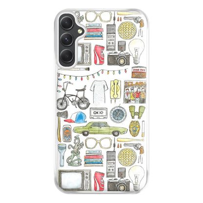 Stranger Objects Illustration Phone Case for Galaxy A34