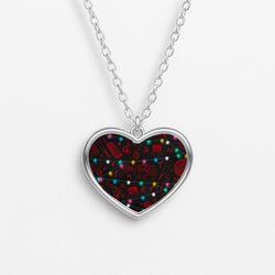 Stranger Red Illustrations Heart Necklace