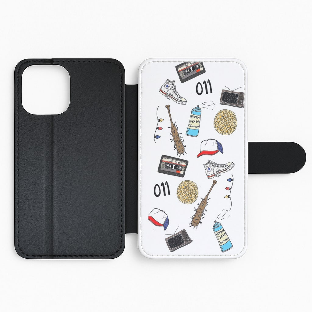 Stranger Drawings Flip Wallet Phone Case