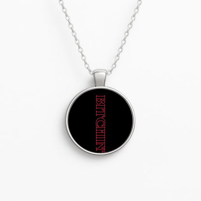 Stranger Bitchin' Logo Circle Necklace