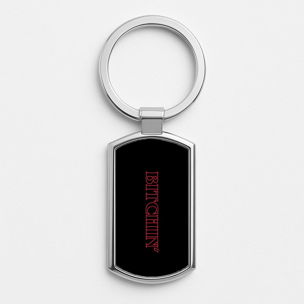 Stranger Bitchin' Logo Silver Keyring