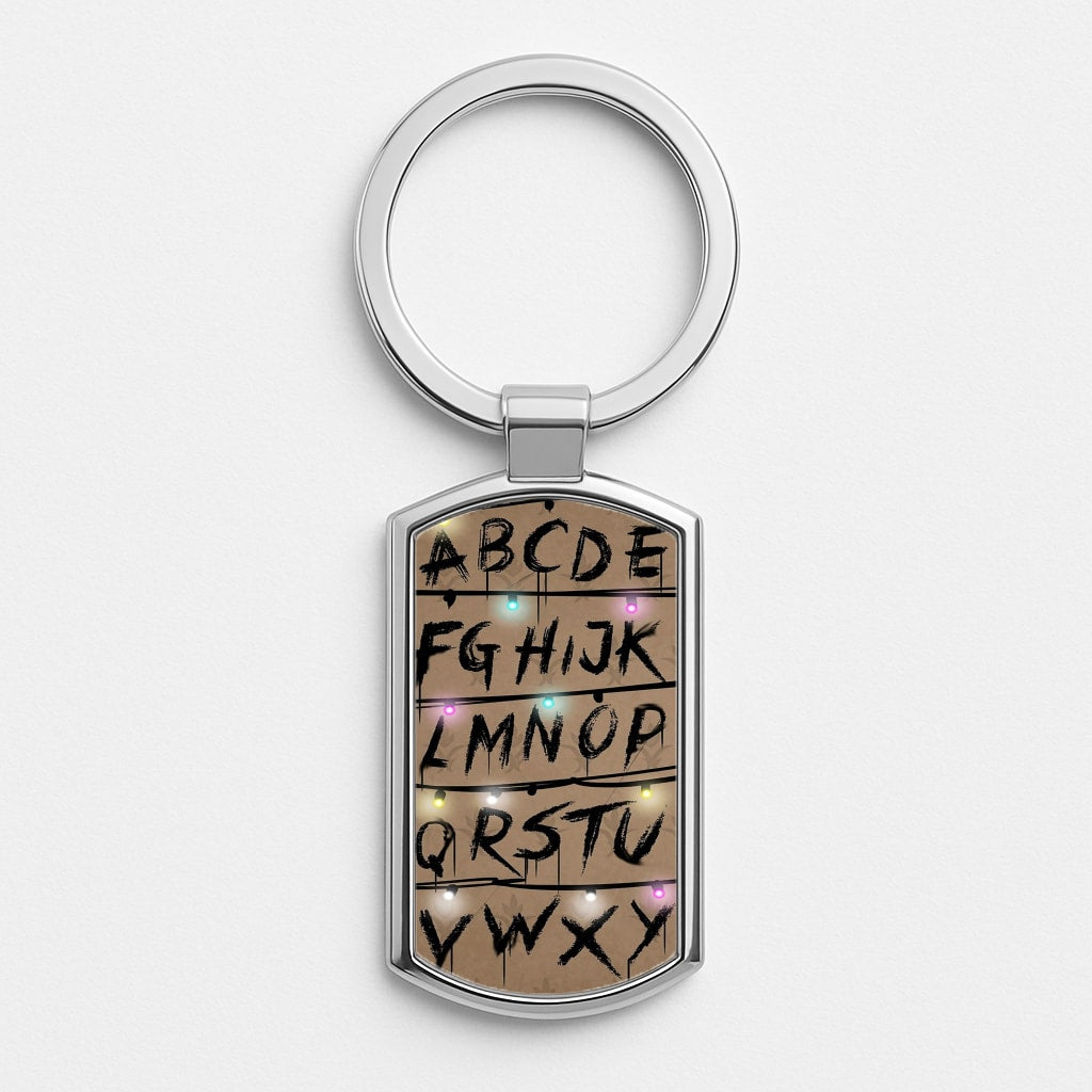 Stranger Alphabet Wall Silver Keyring