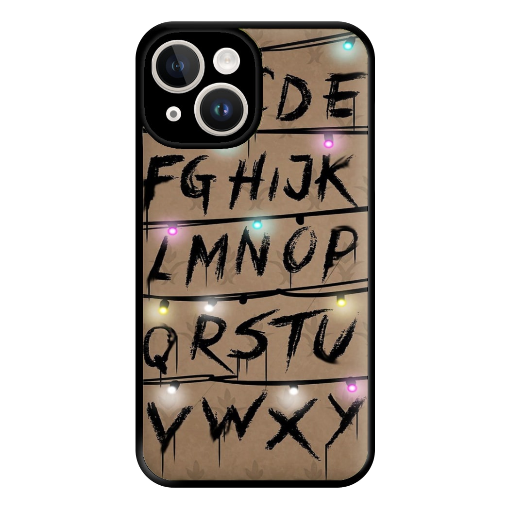 Stranger Alphabet Wall Phone Case for iPhone 14