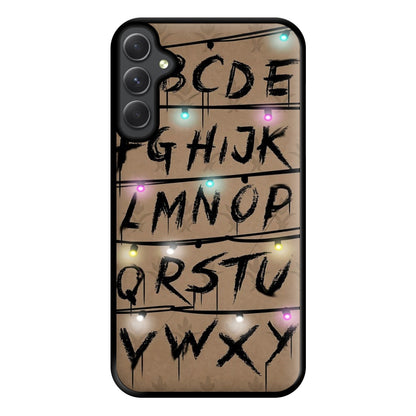 Stranger Alphabet Wall Phone Case for Galaxy A34