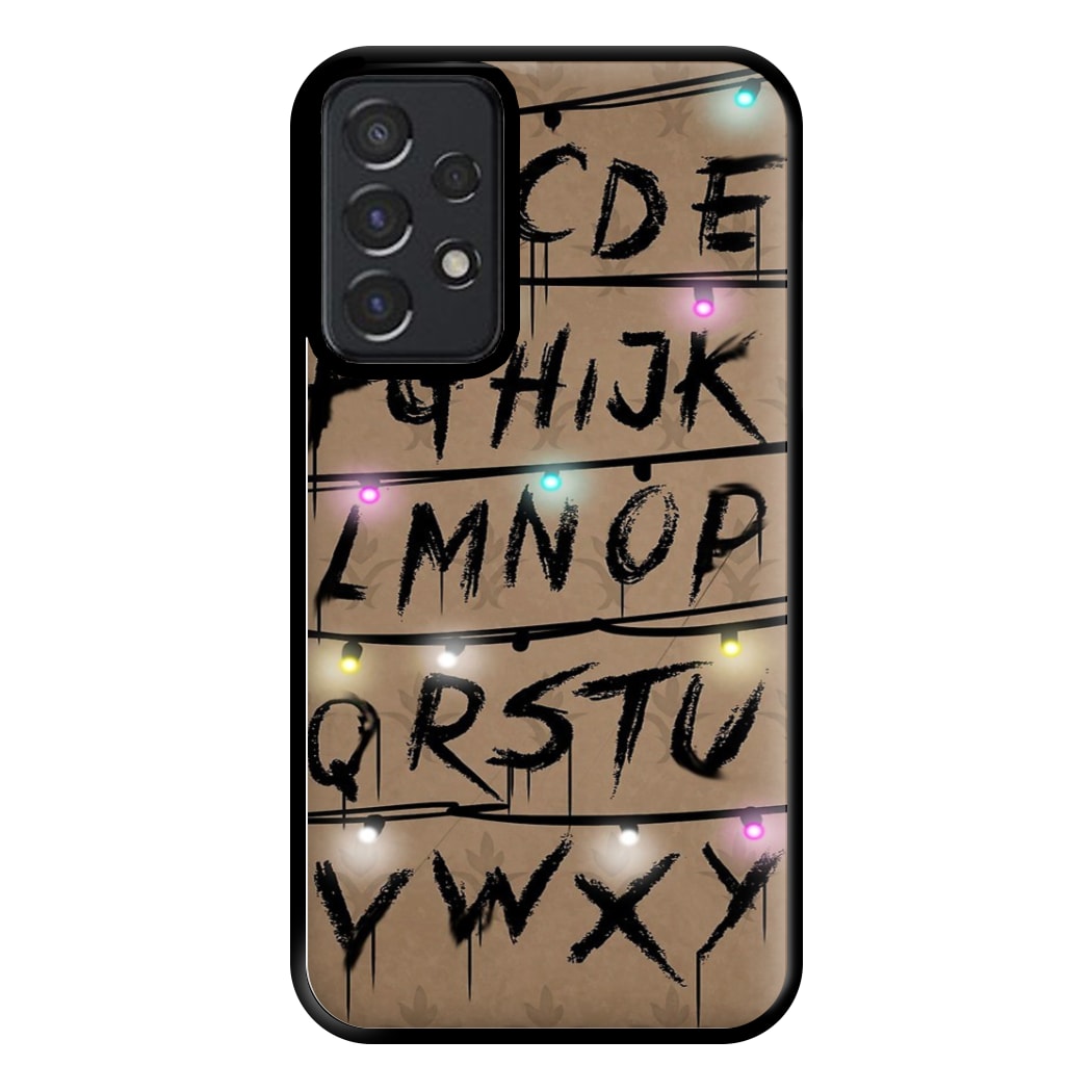 Stranger Alphabet Wall Phone Case for Galaxy A52 / A52s