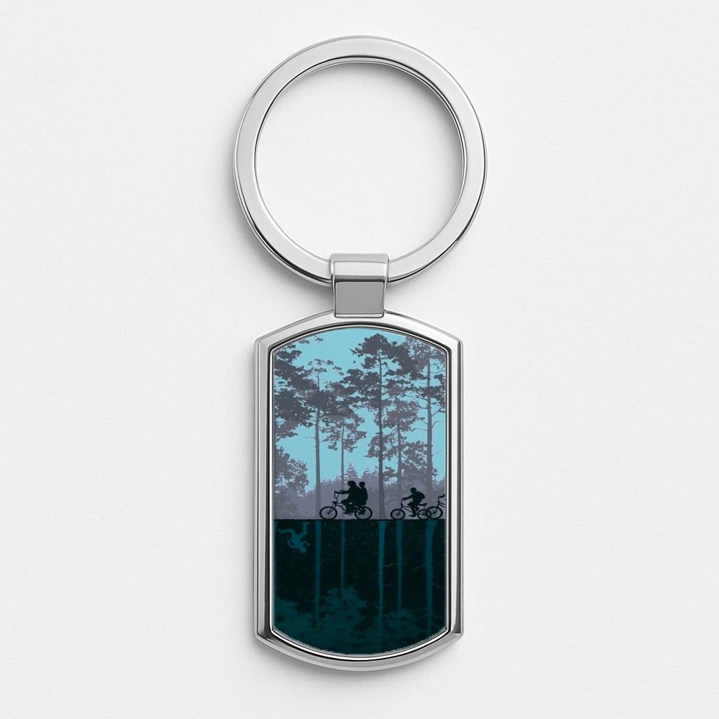 World of Upside Down - Stranger Things Silver Keyring