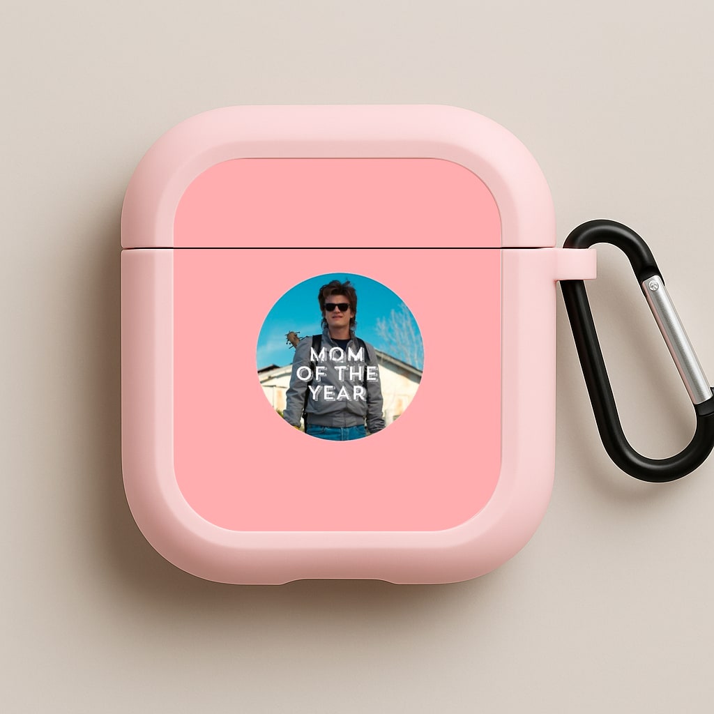 Steve Harrington - Mom Of The Year Pink AirPods Case