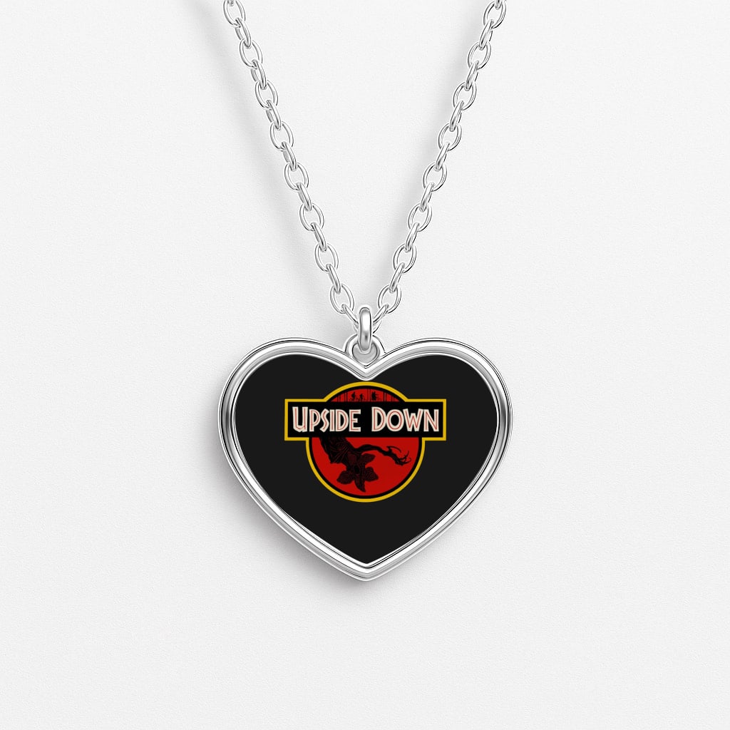 Upside Down - Jurassic Inspired Stranger Heart Necklace