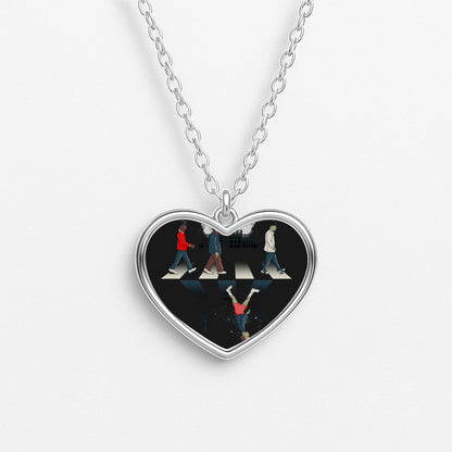 Upside Down Road Heart Necklace