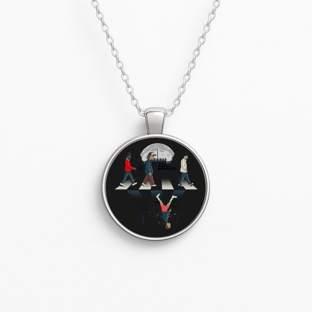 Upside Down Road Circle Necklace