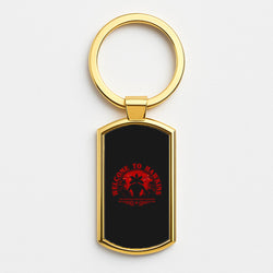 Welcome To Hawkings Gold Keyring