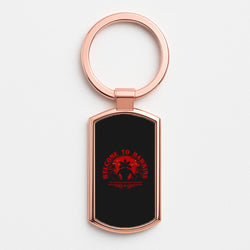 Welcome To Hawkings Rose Gold Keyring