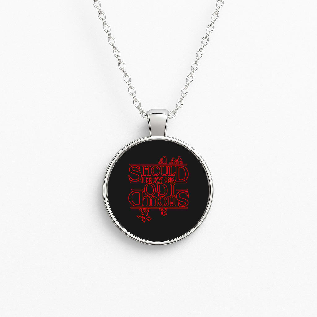 Should I Stay Or Should I Go Upside Down Necklace