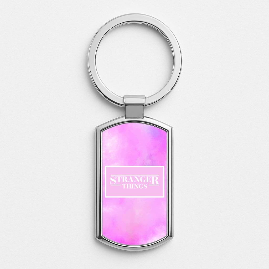 Pink Galaxy Stranger Silver Keyring
