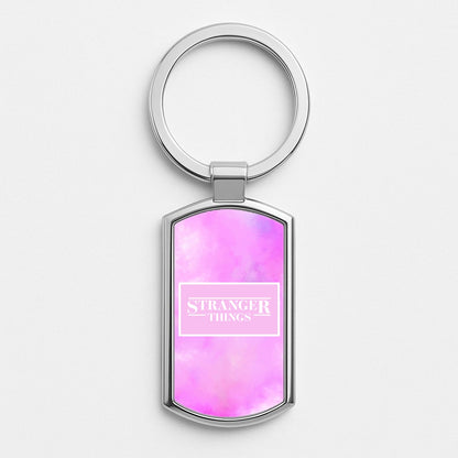 Pink Galaxy Stranger Silver Keyring