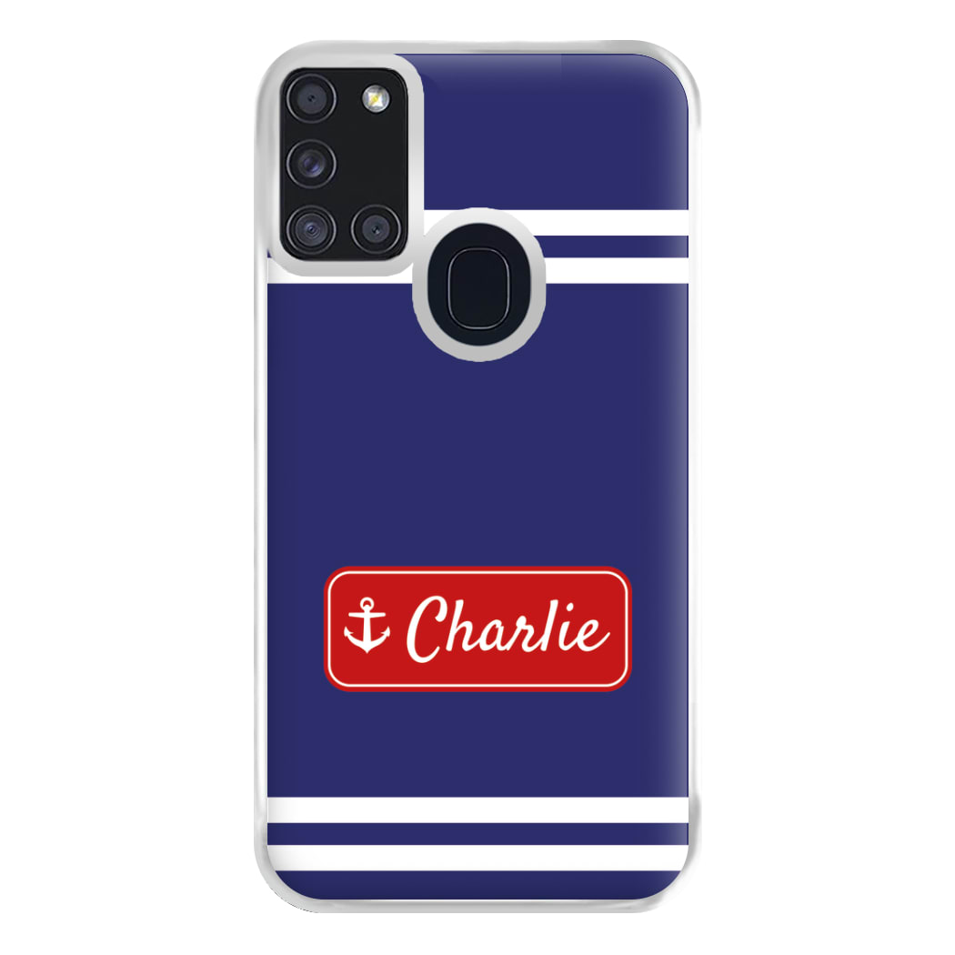 Scoops Ahoy Name Tag - Personalised Stranger Phone Case for Galaxy A21s