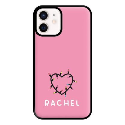 Heart Shaped Fairy Lights - Personalised Stranger Phone Case for iPhone 13 Mini