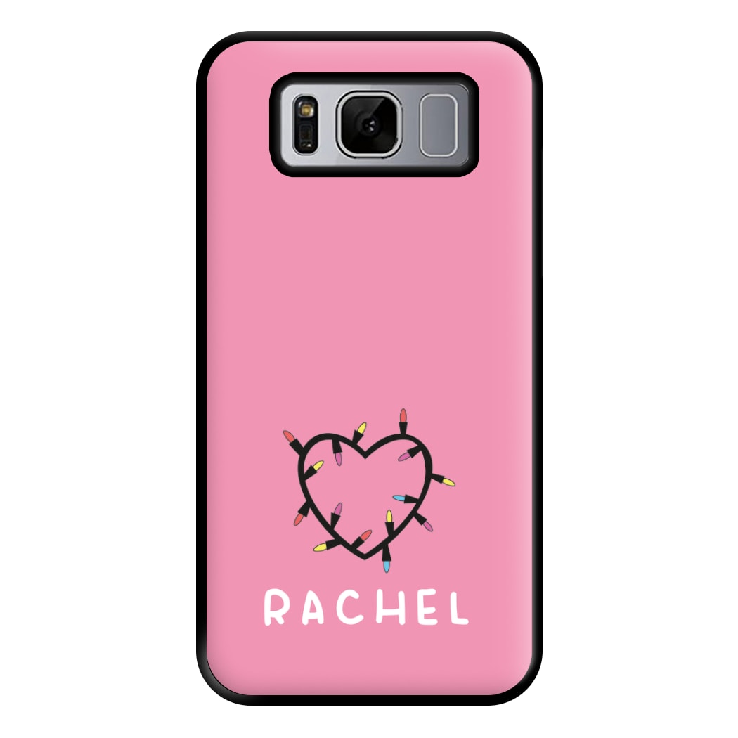 Heart Shaped Fairy Lights - Personalised Stranger Phone Case for Galaxy S8 Plus