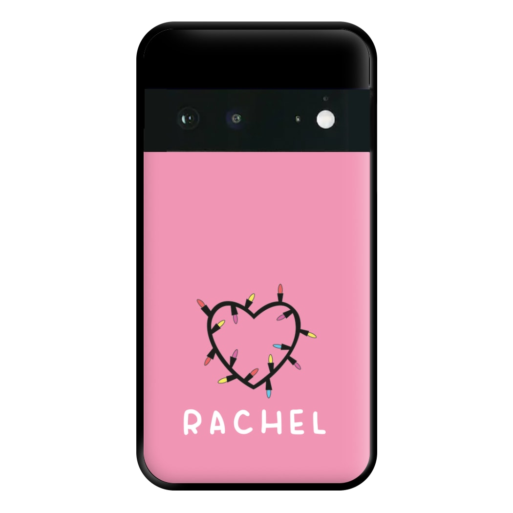 Heart Shaped Fairy Lights - Personalised Stranger Phone Case for Google Pixel 6a