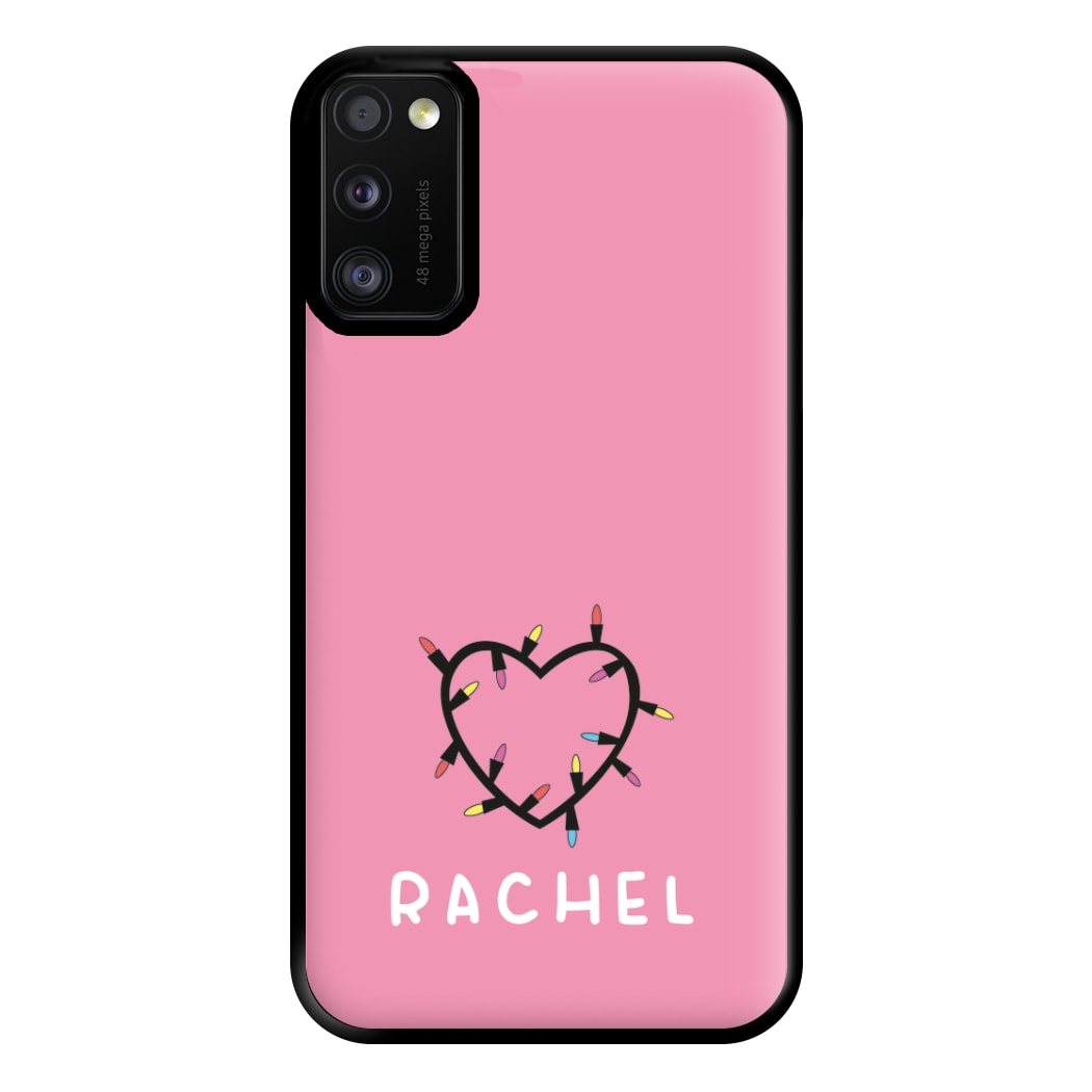 Heart Shaped Fairy Lights - Personalised Stranger Phone Case for Galaxy A41