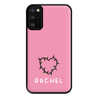 Heart Shaped Fairy Lights - Personalised Stranger Phone Case for Galaxy A41