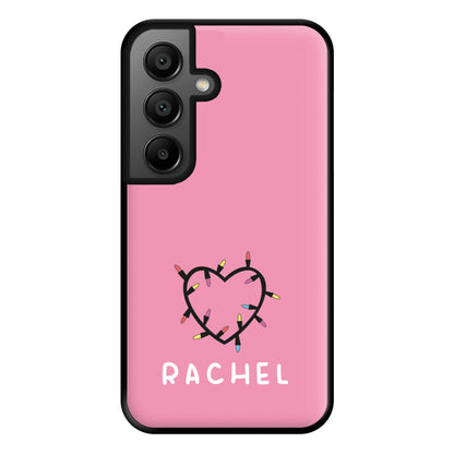 Heart Shaped Fairy Lights - Personalised Stranger Phone Case for Google Pixel 8