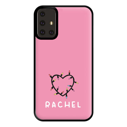 Heart Shaped Fairy Lights - Personalised Stranger Phone Case for Galaxy A71