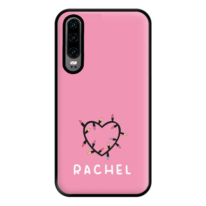 Heart Shaped Fairy Lights - Personalised Stranger Phone Case for Huawei P30