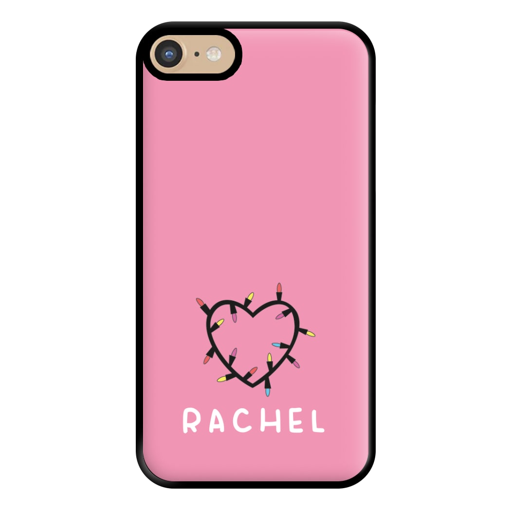 Heart Shaped Fairy Lights - Personalised Stranger Phone Case for iPhone 6 / 7 / 8 / SE