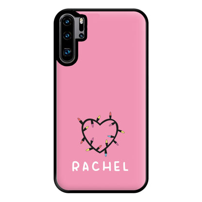 Heart Shaped Fairy Lights - Personalised Stranger Phone Case for Huawei P30 Pro