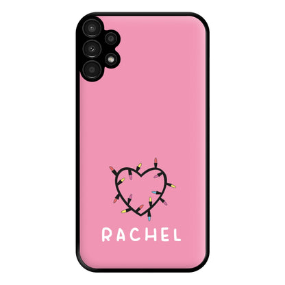 Heart Shaped Fairy Lights - Personalised Stranger Phone Case for Galaxy A13